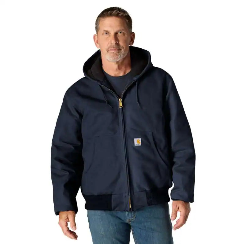 Carhartt Men's Loose Fit Firm Duck Insulated Flannel-Lined Hooded Active Jacket J140