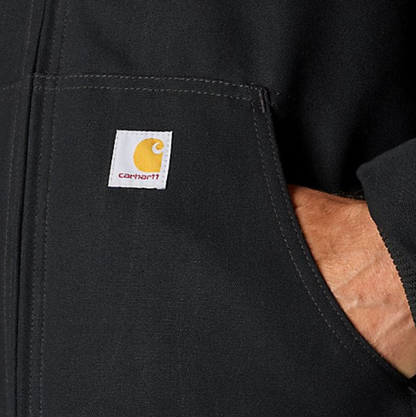 Carhartt Men's Loose Fit Firm Duck Insulated Flannel-Lined Hooded Active Jacket J140